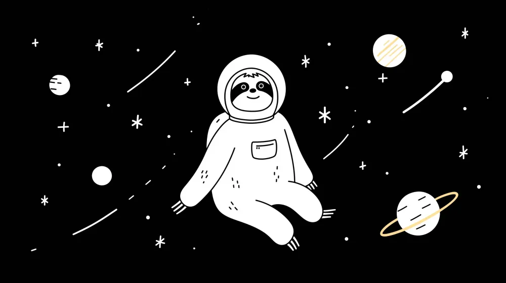 Dětská ložnice tapeta | Líný astronaut plující ve hvězdném vesmíru
