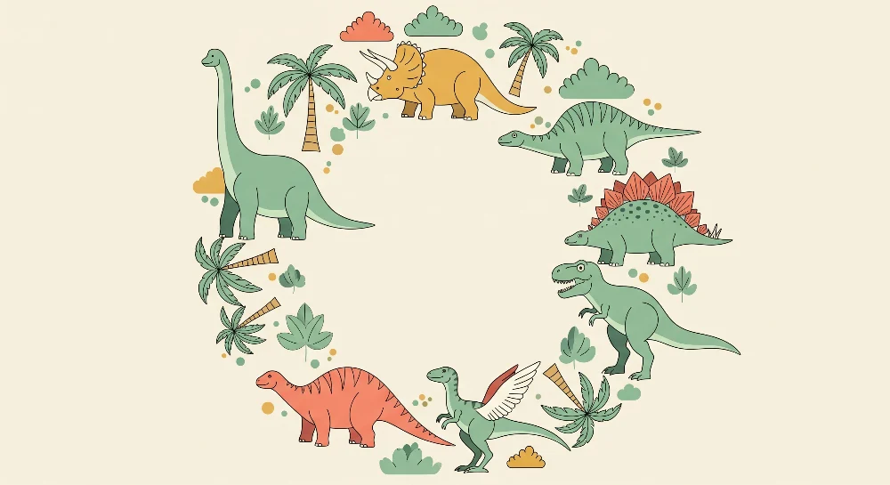 Dětský pokoj tapeta | Barevný dinosaurus tropická džungle