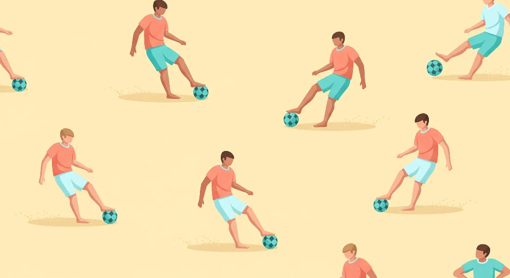 Dětský pokoj tapeta | Kluci hrající fotbal na pláži