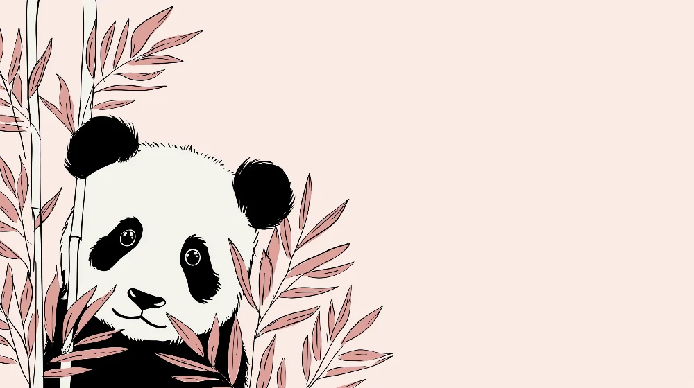 Dětský pokoj tapeta | Roztomilý panda jemná atmosféra