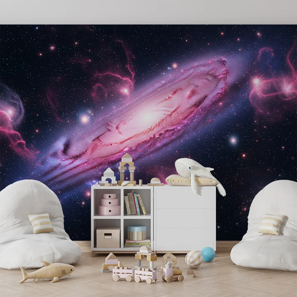 Dětská pokojová tapeta | Barevná galaxie s hvězdami mlhovinami