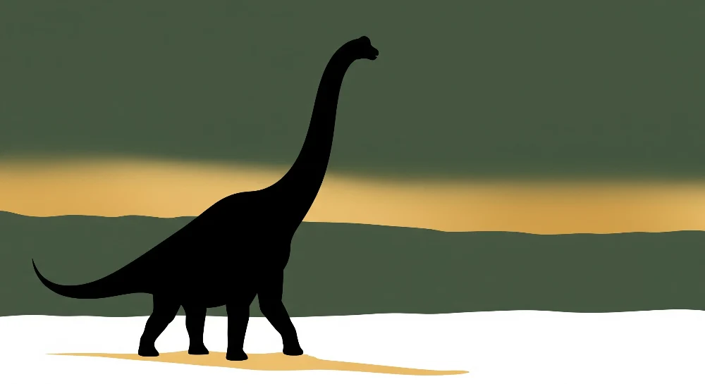Dětská pokojová tapeta | Diplodocus mezi zelenou žlutou