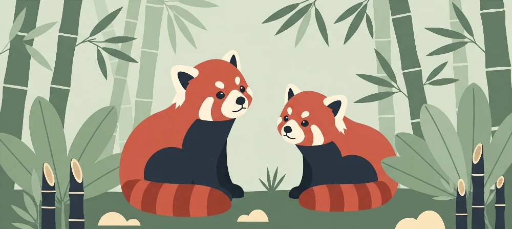 Dětská pokojová tapeta | Hnědý panda bambus v uklidňujícím prostředí