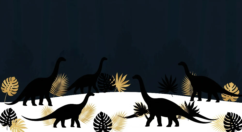 Dětská pokojová tapeta | Majestátní dinosauři v noční džungli