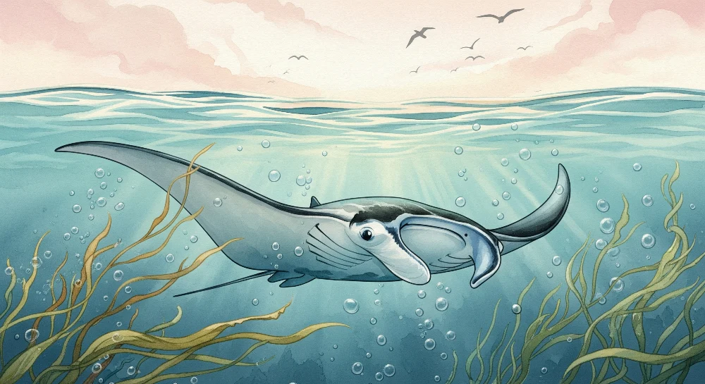 Dětská pokojová tapeta | Manta rayons v klidném oceánu