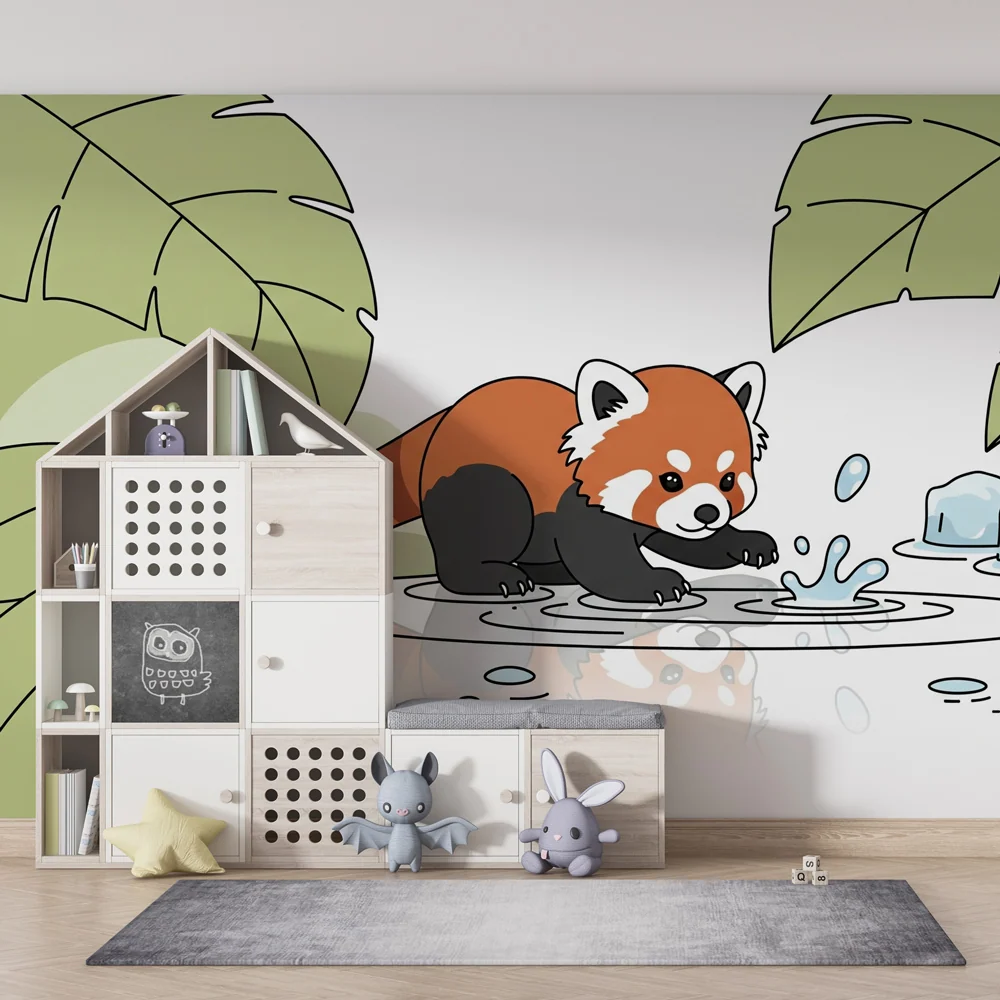 Dětská pokojová tapeta | Zábavný panda v přírodě
