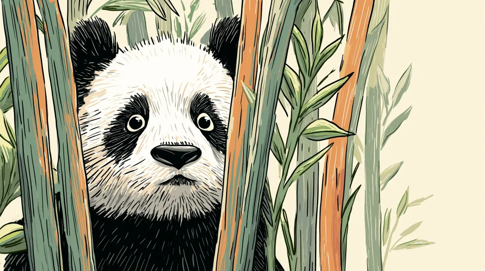 Dětská pokojová tapeta | Zvědavý panda v lese