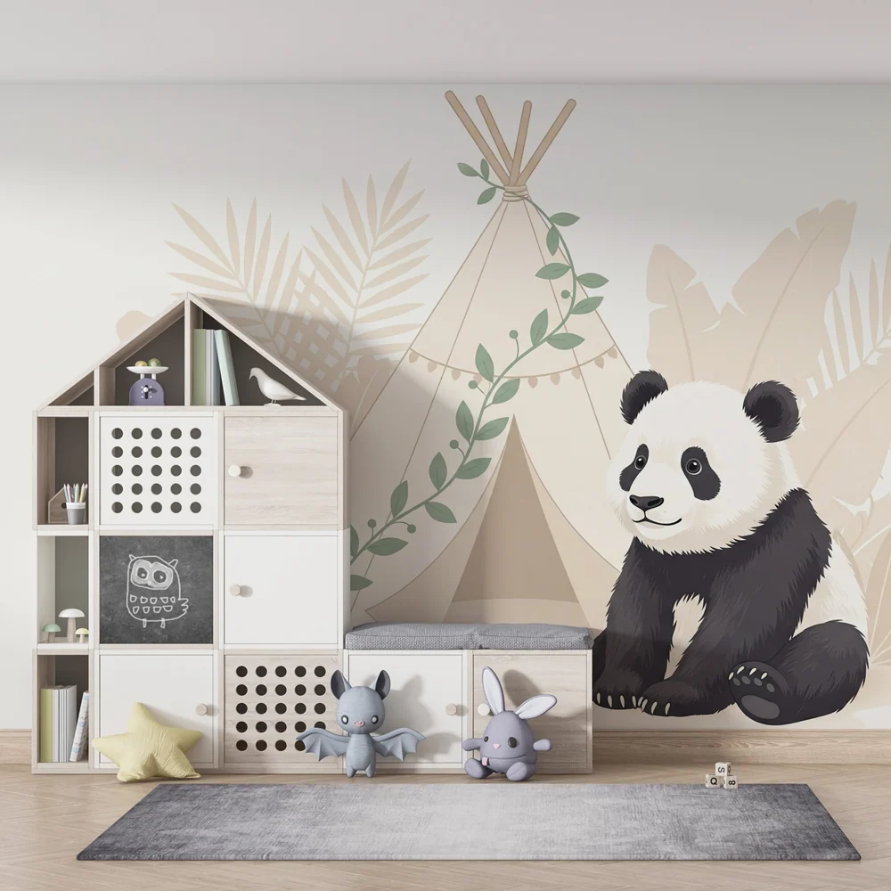Dětské pokojové tapety | Panda tipi v džungli
