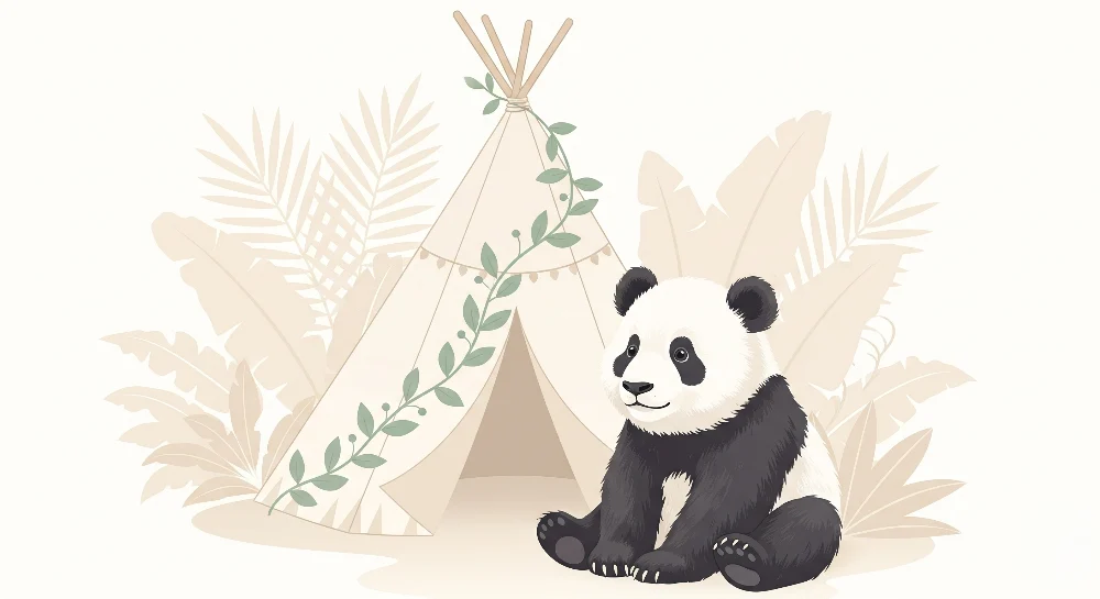 Dětské pokojové tapety | Panda tipi v džungli