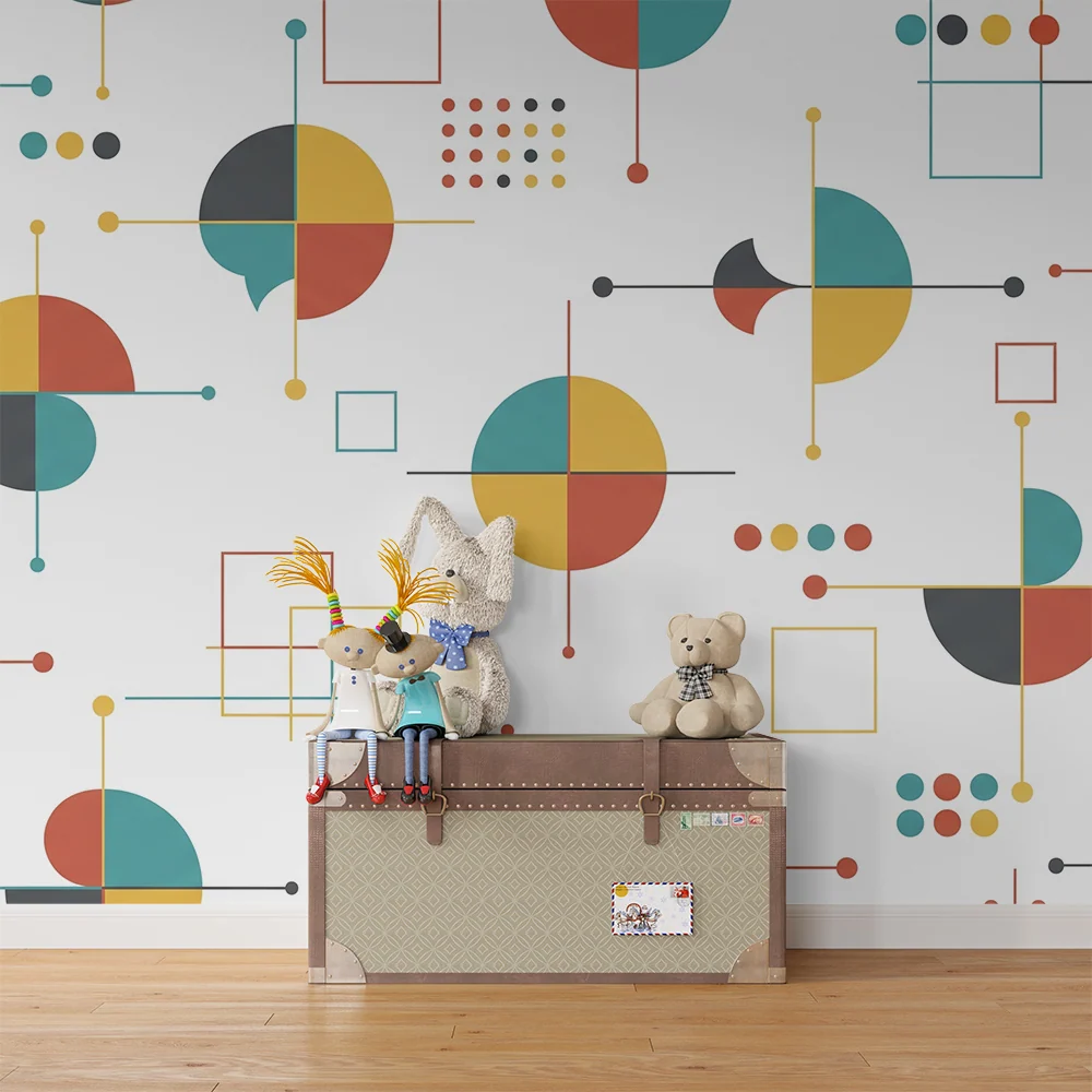 Dětská tapeta | Barevné hravé geometrické motivy