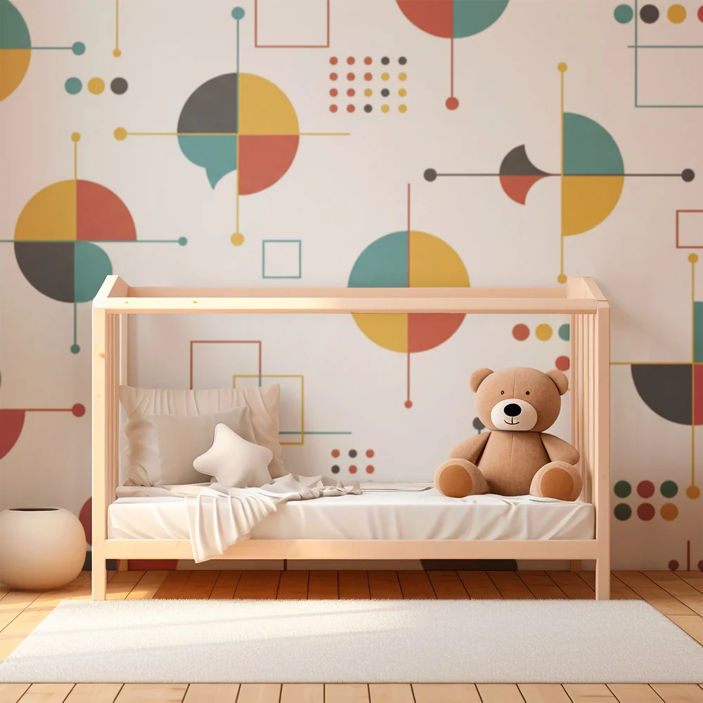 Dětská tapeta | Barevné hravé geometrické motivy