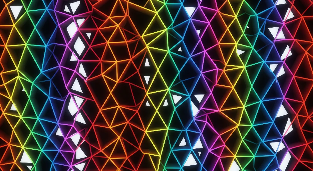 Dětská tapeta | Barevný neonový geometrický motiv