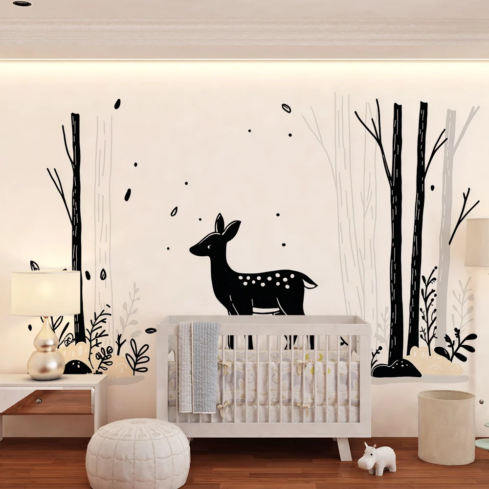 Dětská tapeta | Elegantní jelen v minimalistickém lese