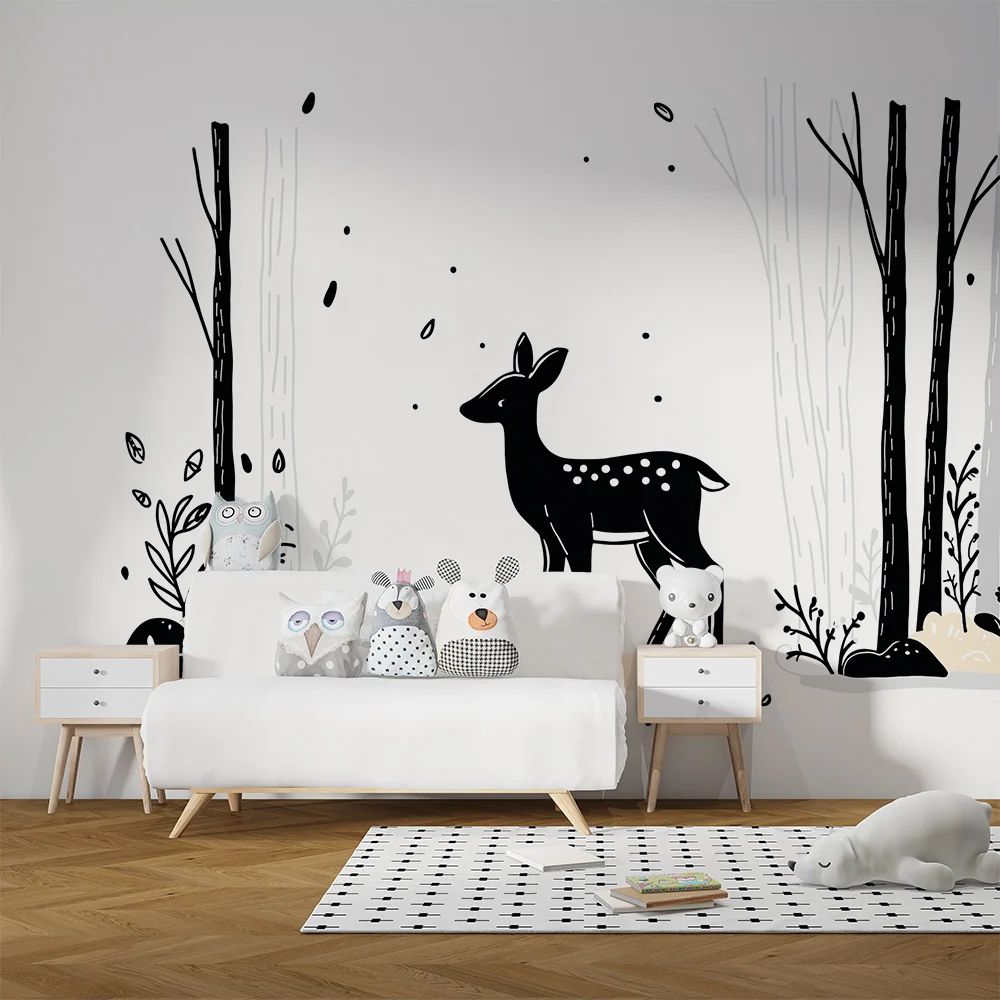 Dětská tapeta | Elegantní jelen v minimalistickém lese