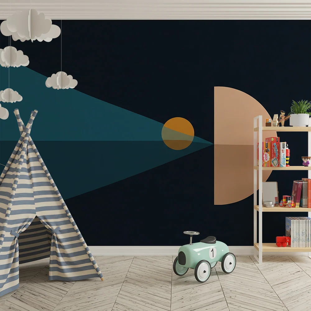 Dětská tapeta | Geometrický design se sluncem abstraktními tvary
