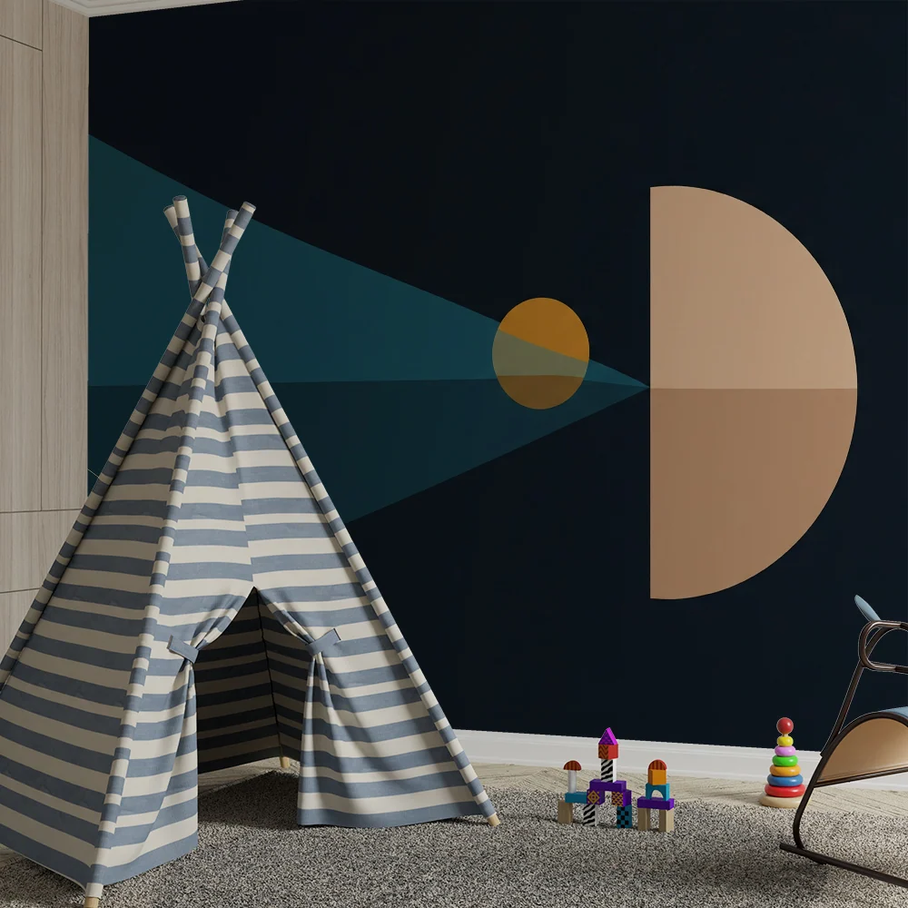 Dětská tapeta | Geometrický design se sluncem abstraktními tvary
