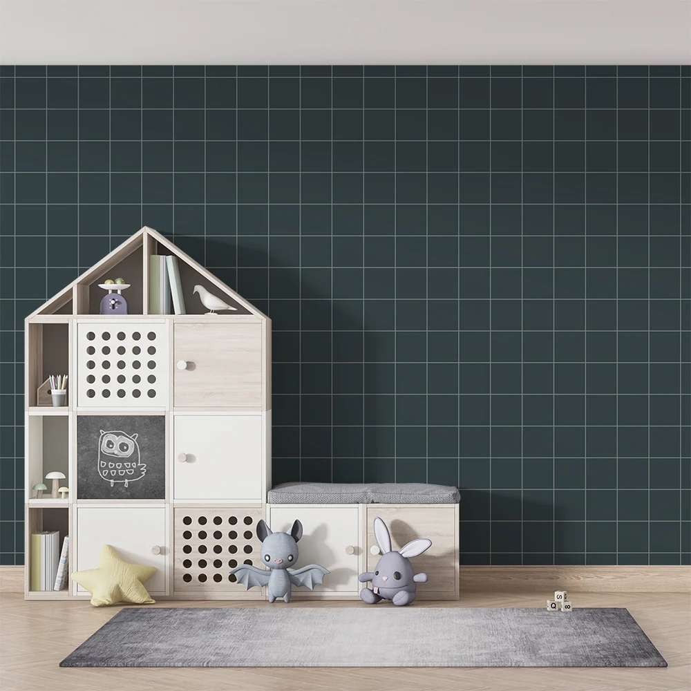 Dětská tapeta | Geometrický motiv na noční modrém pozadí