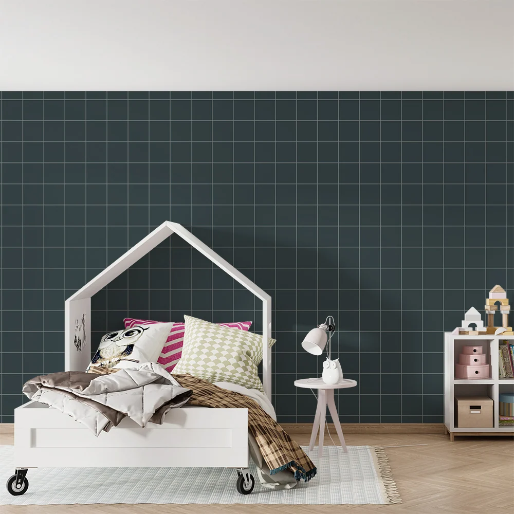 Dětská tapeta | Geometrický motiv na noční modrém pozadí