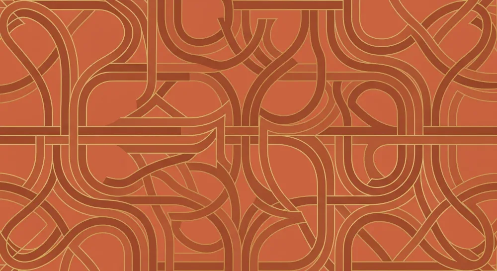 Dětská tapeta | Geometrické motivy v oranžové zlaté barvě pro moderní atmosféru