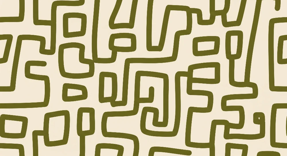 Dětská tapeta | Hravé geometrické vzory v zelené barvě na krémovém pozadí
