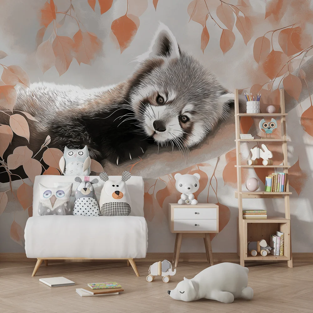 Dětská tapeta | Klidný malý rudý panda na větvi