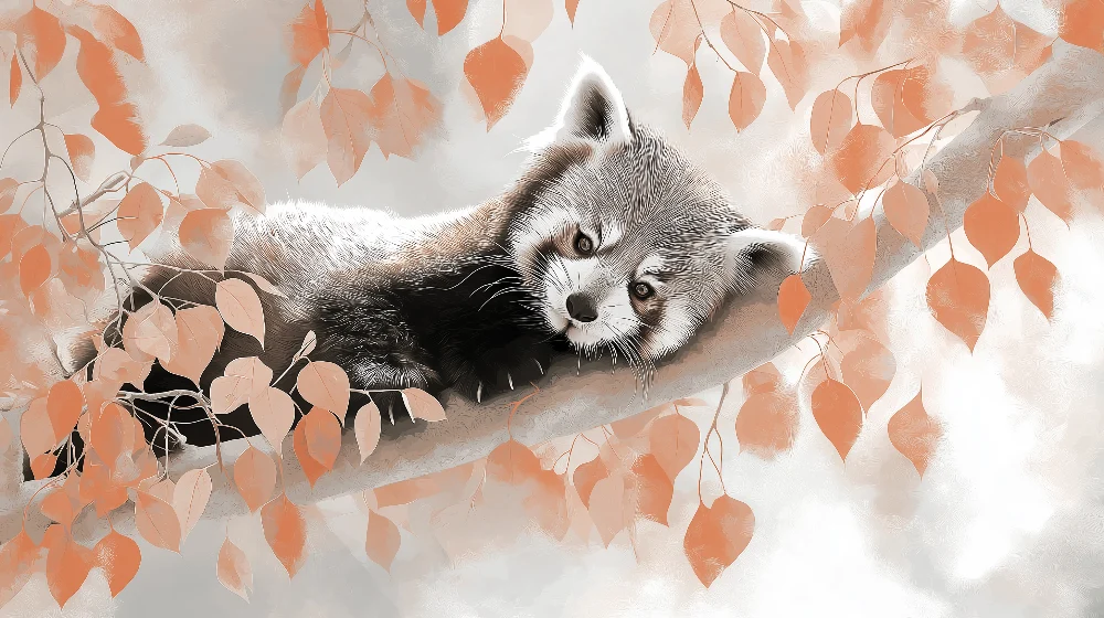 Dětská tapeta | Klidný malý rudý panda na větvi