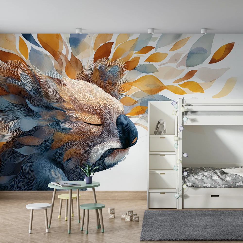 Dětská tapeta | Koala barevné listy
