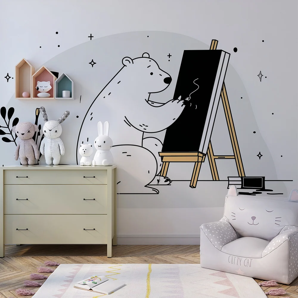 Dětská tapeta | Náš kreativní umělec před stojanem