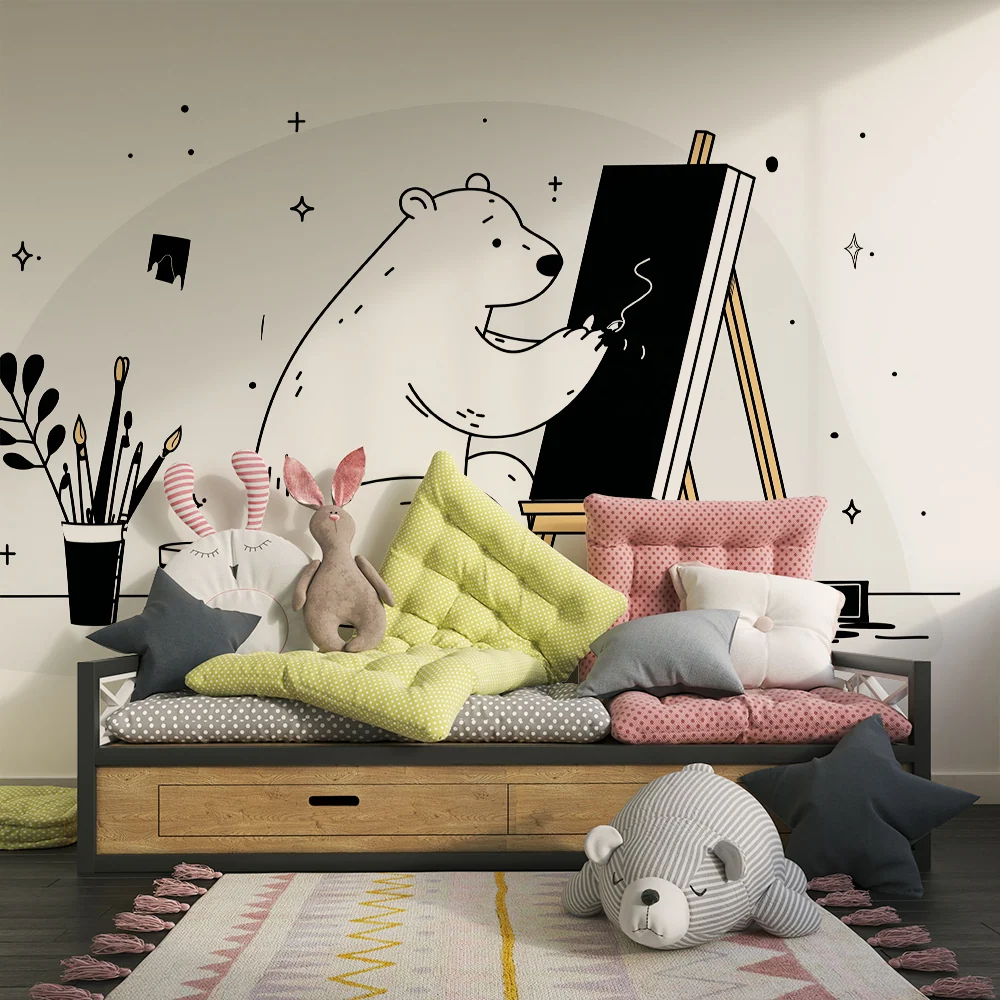 Dětská tapeta | Náš kreativní umělec před stojanem