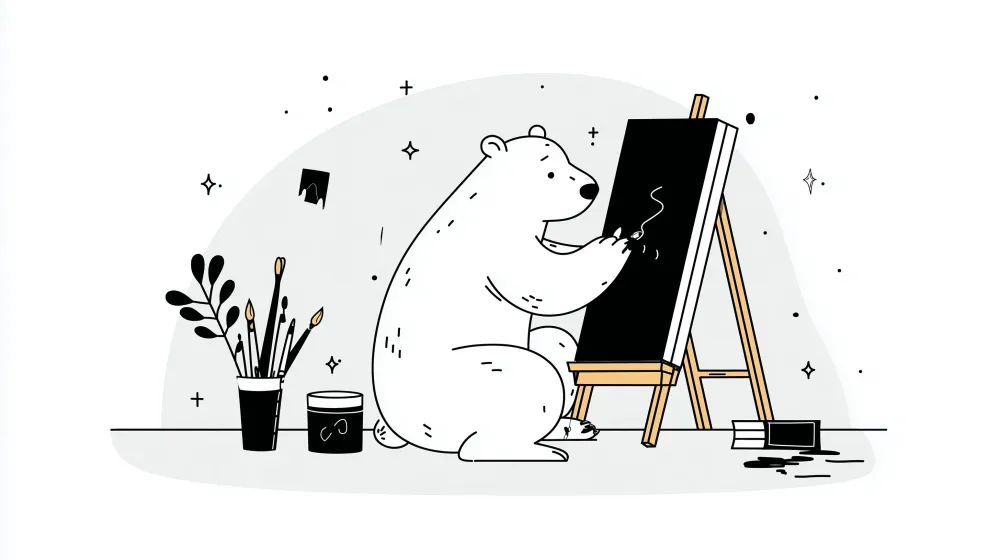 Dětská tapeta | Náš kreativní umělec před stojanem