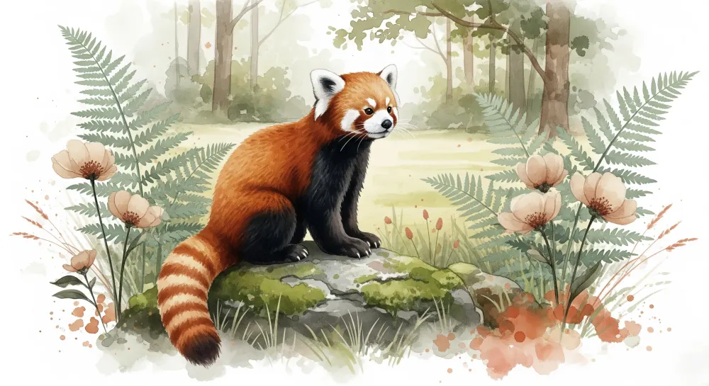 Dětská tapeta | Liška panda v přírodě