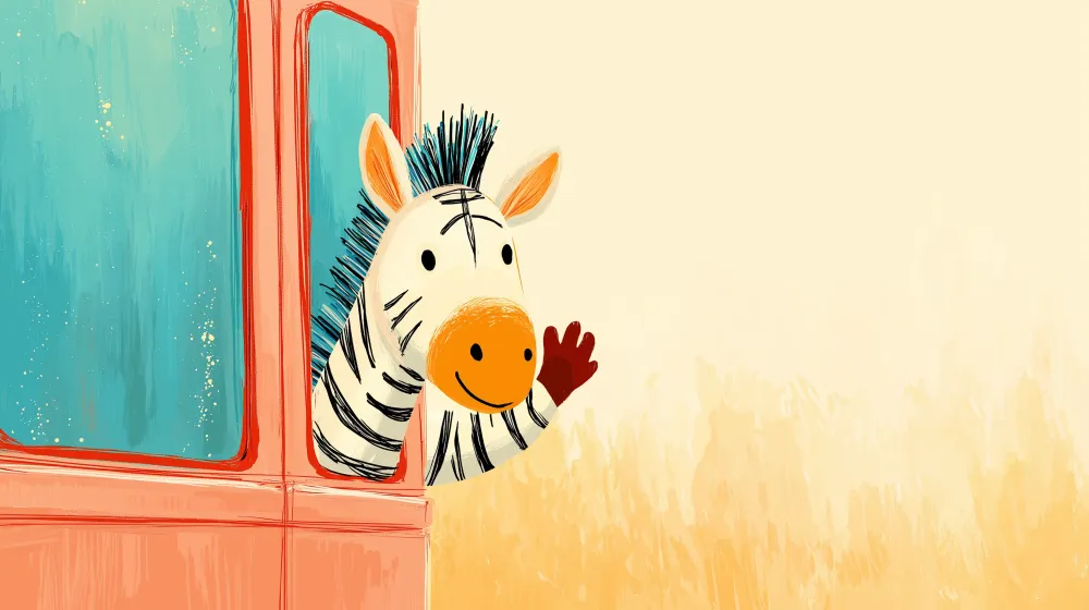 Dětská tapeta | Malý zebra v autě