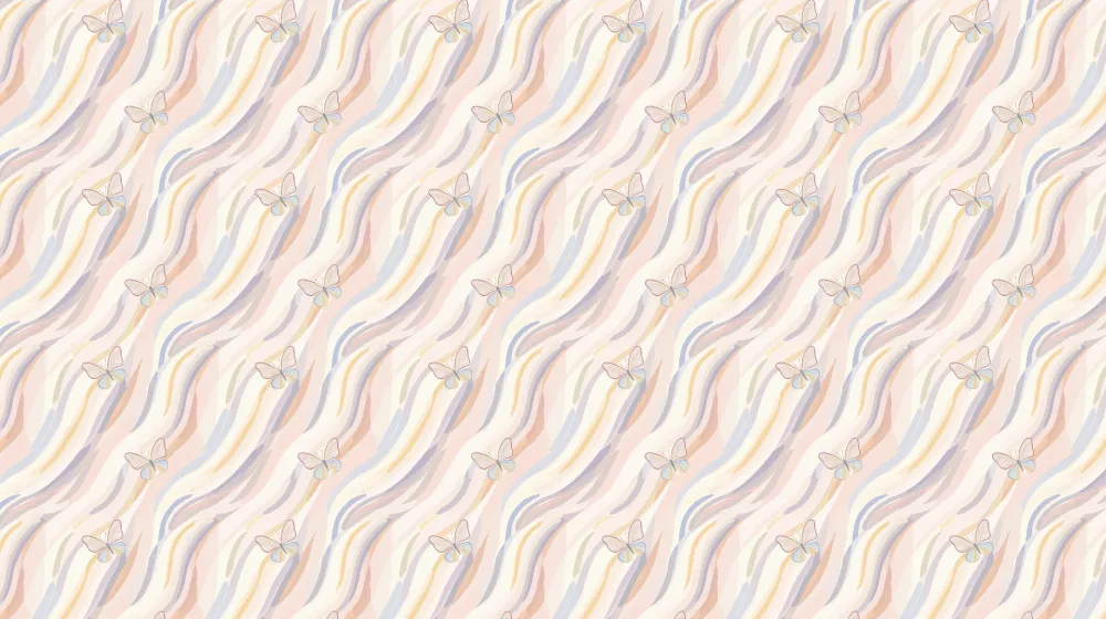 Dětská tapeta s motivy | Motýli v pastelovém designu
