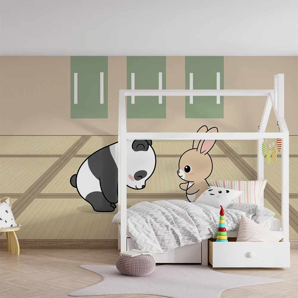 Dětská tapeta | Panda králík v přátelství