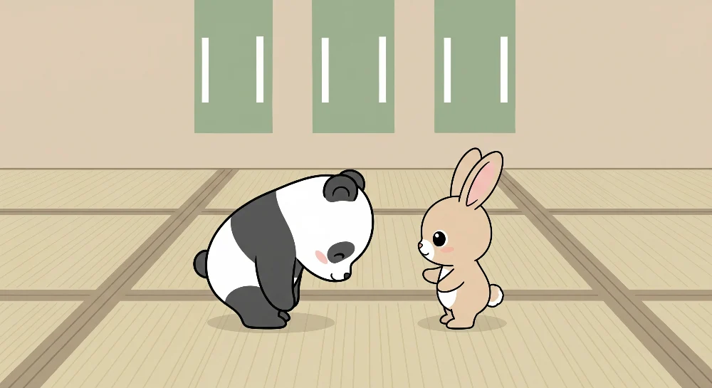 Dětská tapeta | Panda králík v přátelství