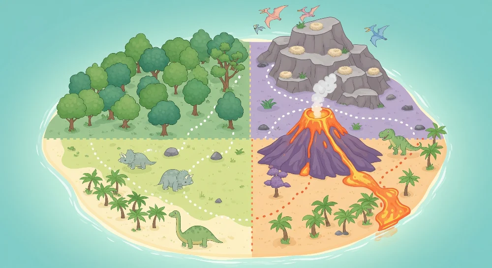 Dětská tapeta | Předhistorické dobrodružství s dinosaury
