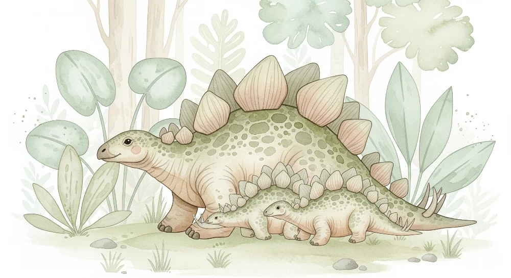 Dětská tapeta | Roztomilí dinosauři v uklidňující džungli