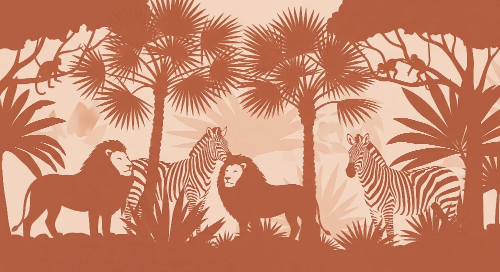 Dětská tapeta | Safari s lvy zebrami