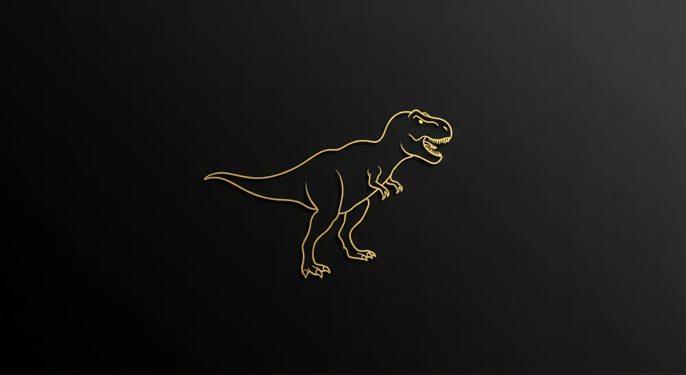 Dětská tapeta | Stylizovaný tyranosaurus na černém pozadí