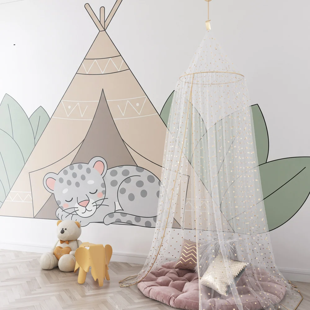 Dětská tapeta | Usnutý lev pod tipi