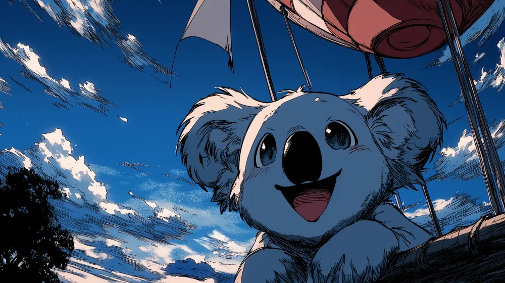 Dětská tapeta | Veselý koala v balónu