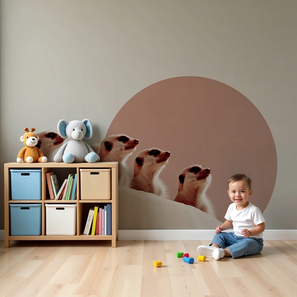 Dětská tapeta | Zvědavý surikata moderní design