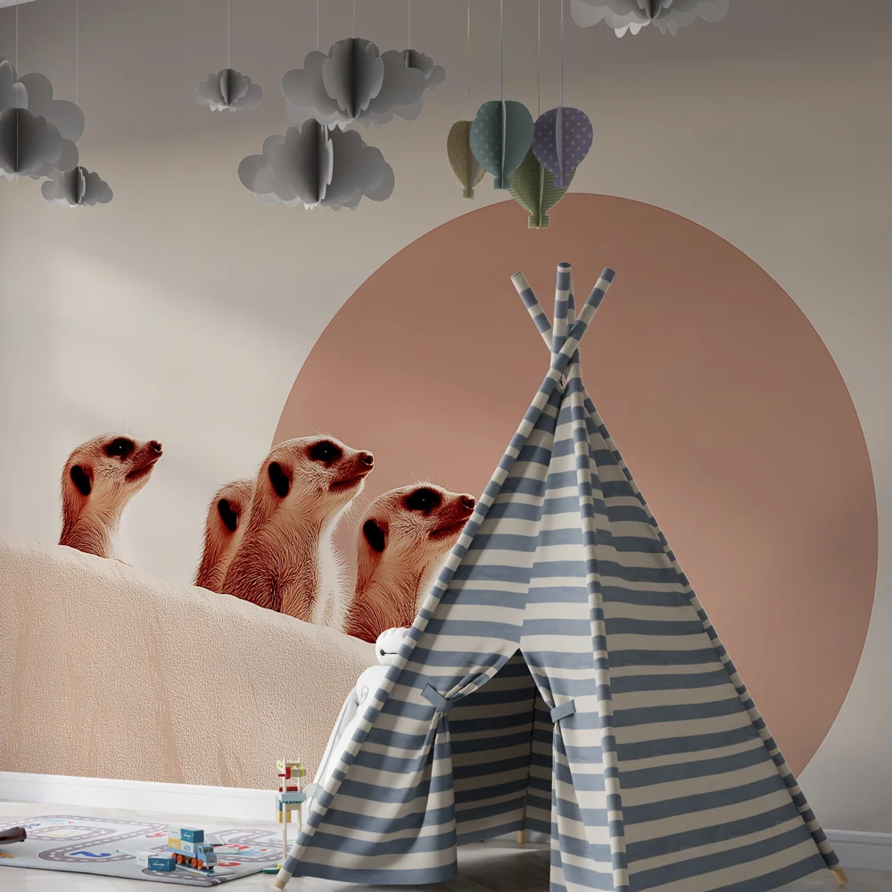Dětská tapeta | Zvědavý surikata moderní design