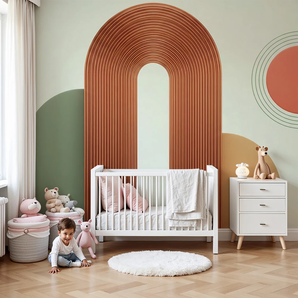 Dětské tapety | Moderní geometrické tvary v jemných barvách