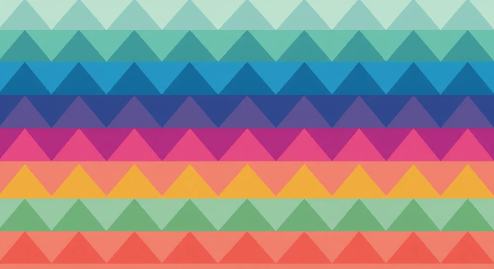 Dětské tapety do pokojíčku | Geometrické motivy s duhovými trojúhelníky