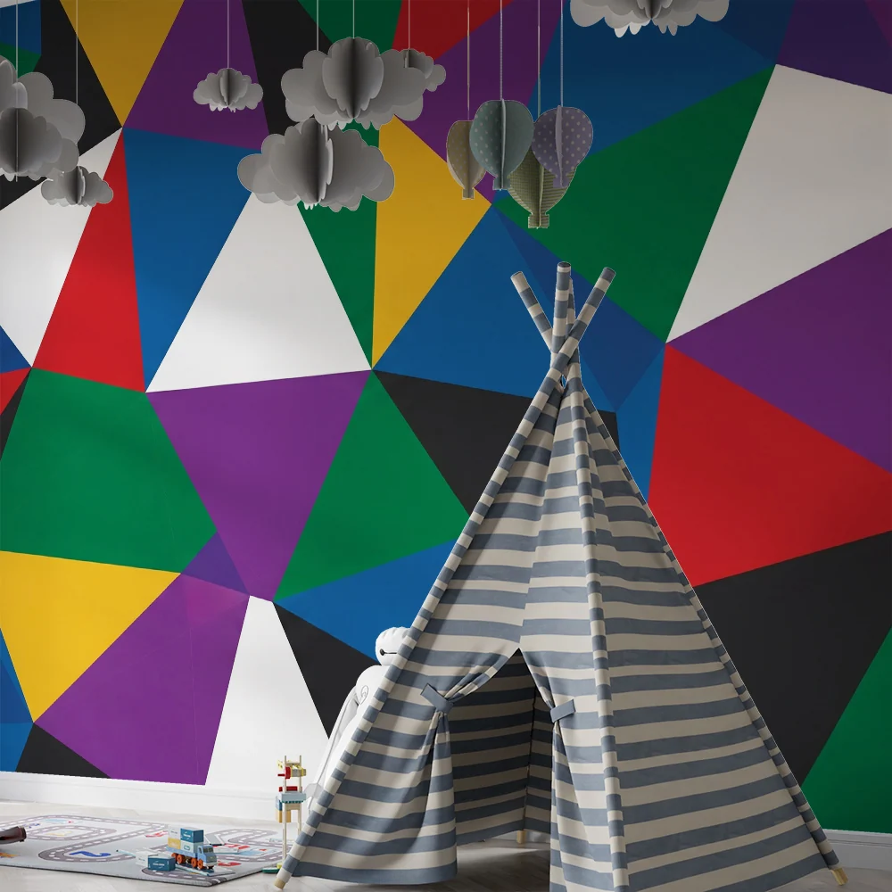 Dětské tapety do pokojíčku | Harlekýnské trojúhelníky geometrické vzory