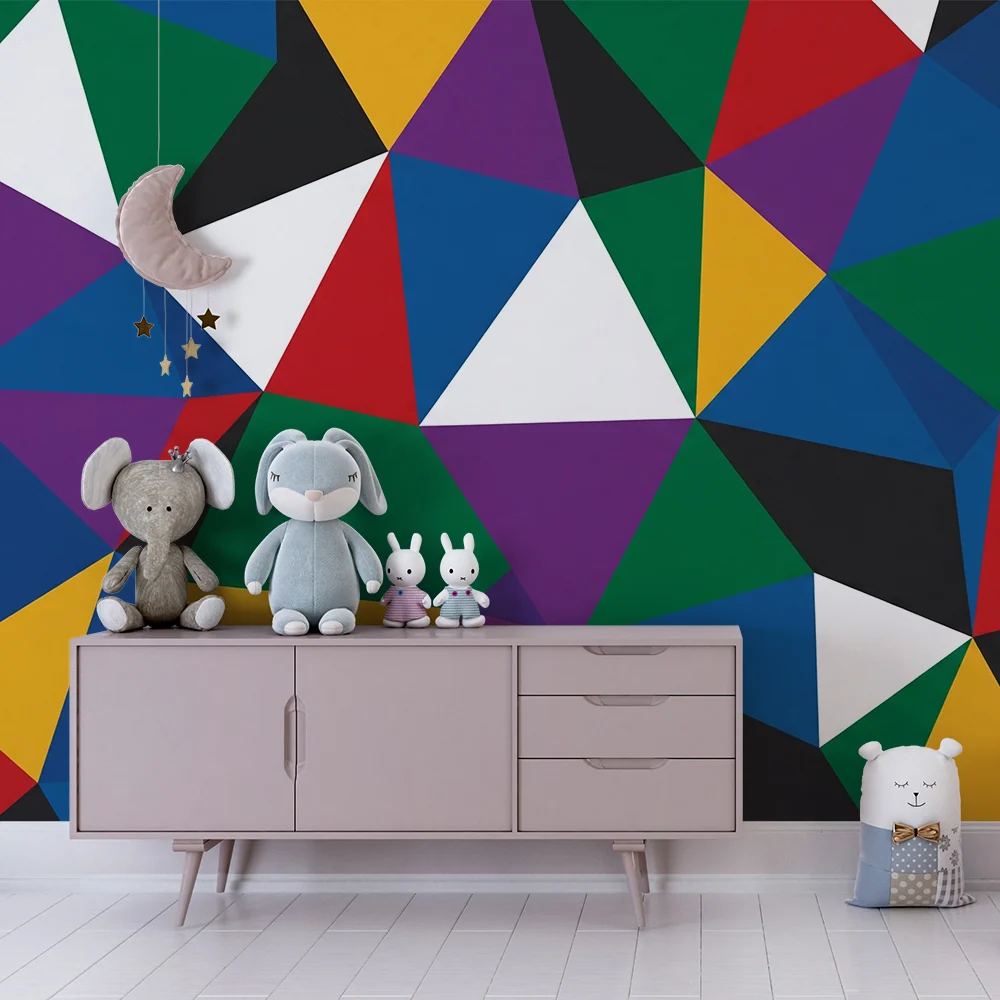 Dětské tapety do pokojíčku | Harlekýnské trojúhelníky geometrické vzory