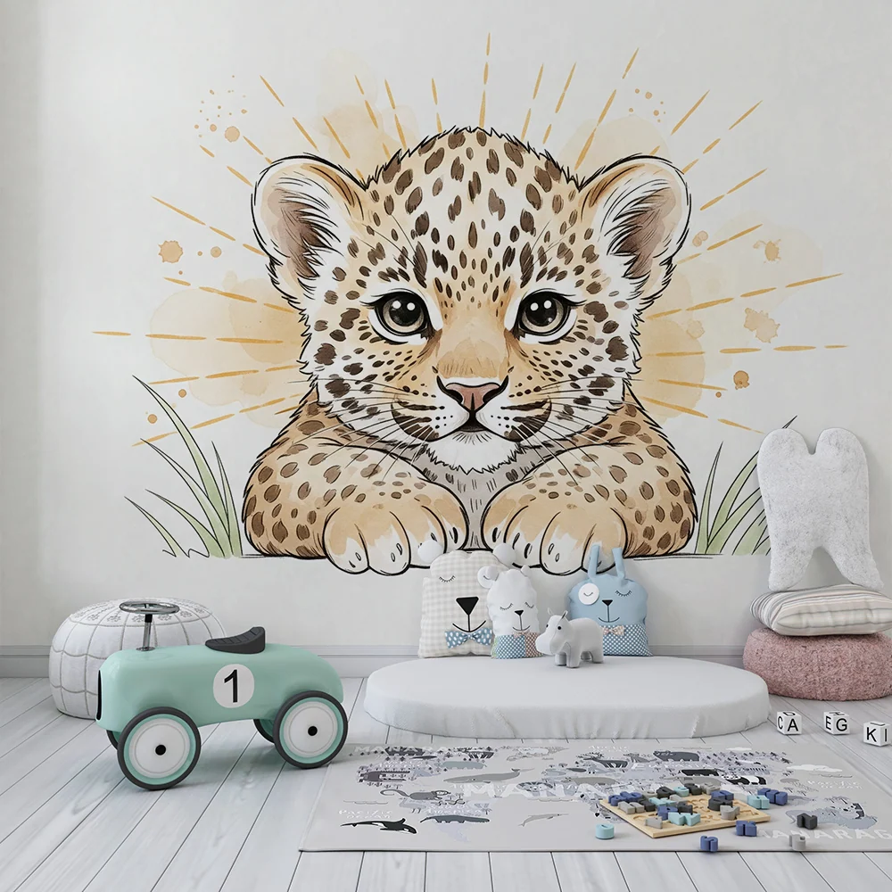 Dětské tapety | Roztomilý malý leopard s třpytivými detaily