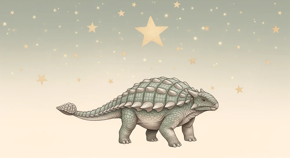 Kids room wallpaper | Cute dinosaur under starry sky