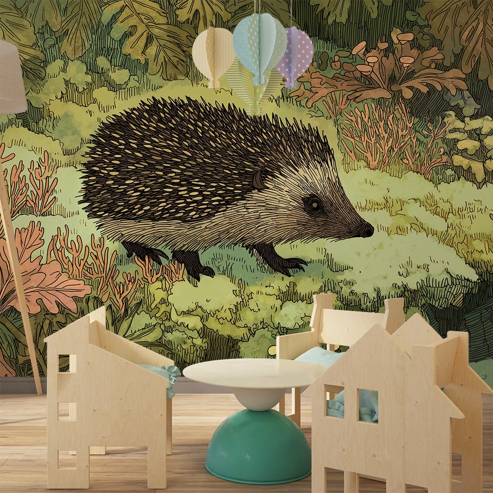 Kids room wallpaper | Ježek v kouzelném lese